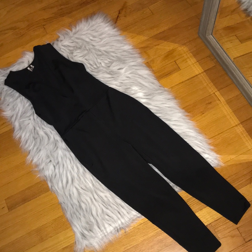 Black tight tank jumpsuit